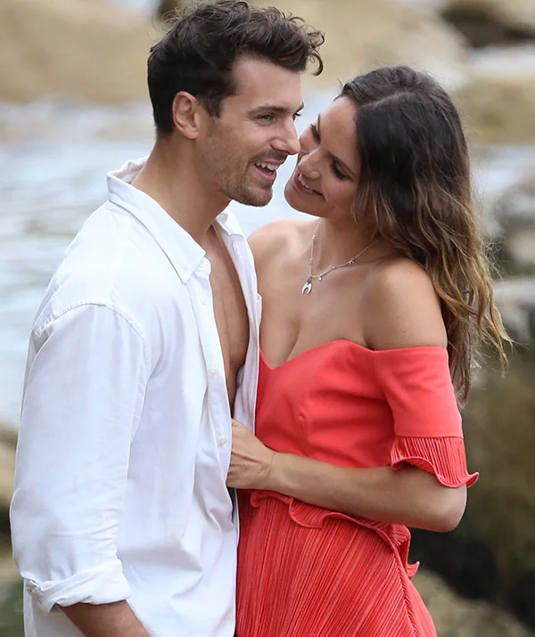 The Bachelor Matty J Laura Byrne Buster dog photo shoot