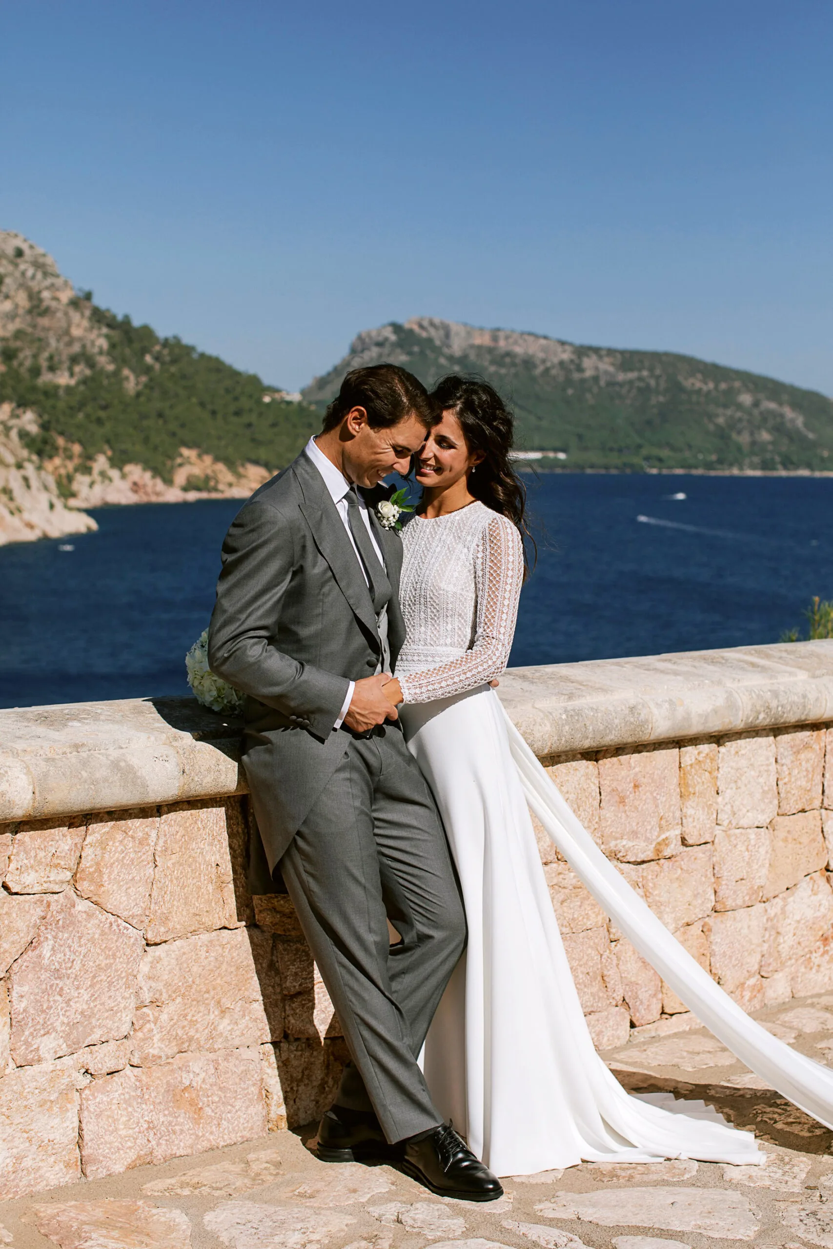 Rafael Nadal and his wife on their wedding day