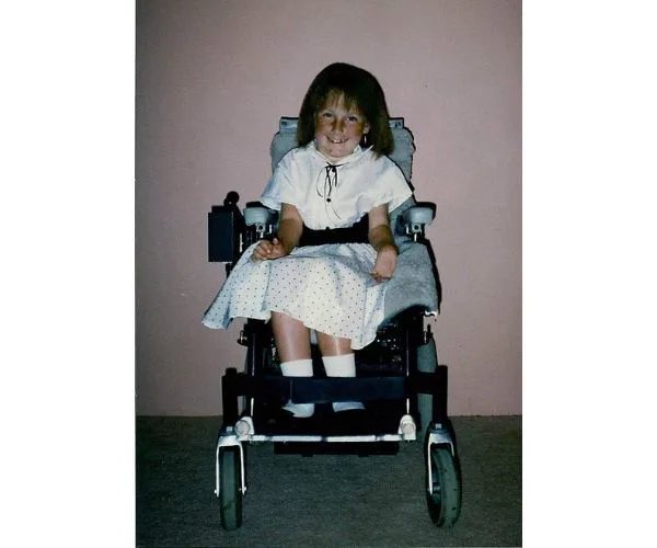 Melanie (pictured) has been in a wheelchair since she was three