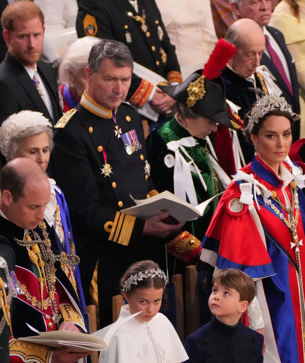 Prince William and Kate Middleton with their family at the coronation.