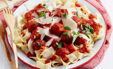 Chicken and fennel meatballs with pappardelle recipe