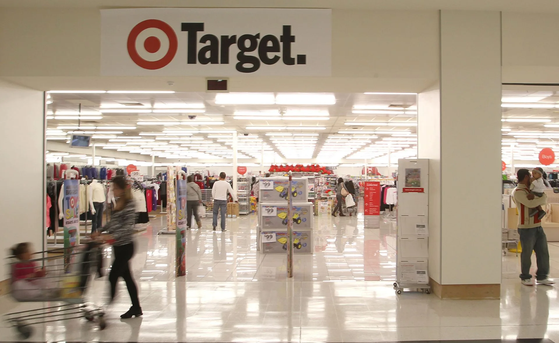 Target store with prominent Black Friday offers for the festive season.