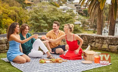 Jacqui Purvis, Luke Van Os, Matt Evans and Kirsty Marillier get into the festive spirit