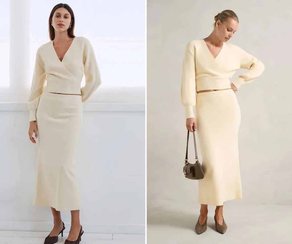 Forever New butter yellow knit set