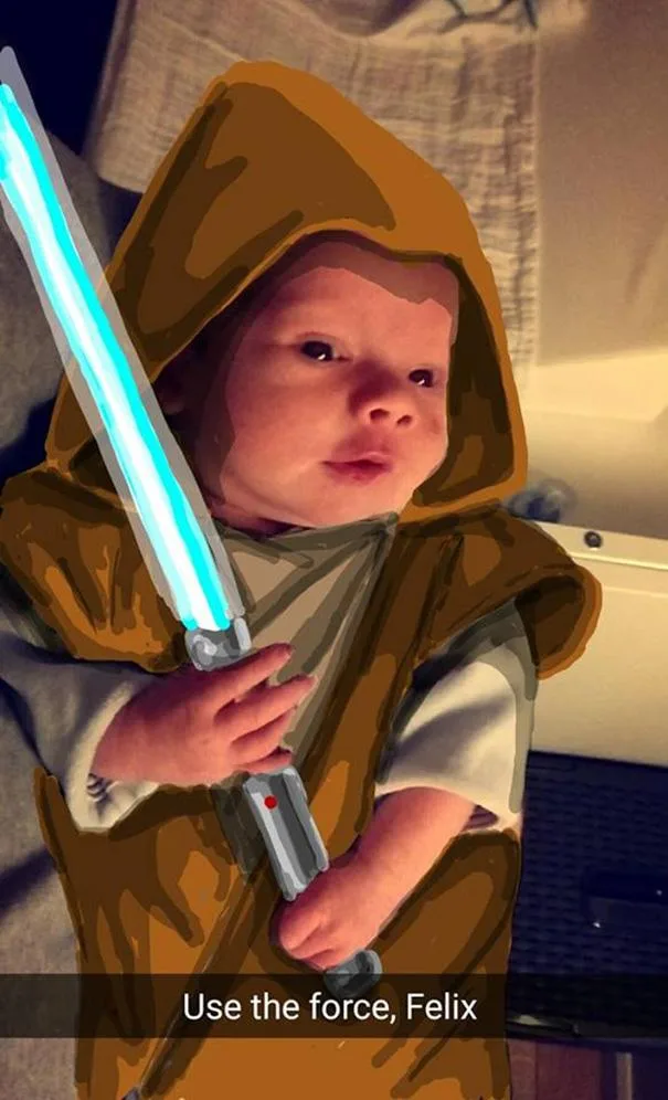 Snapdad: Dad draws on his baby’s snapchat pictures