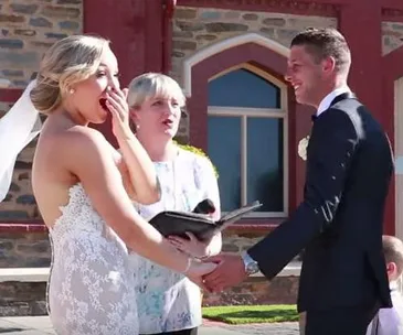 That’s one way to upstage the bride!