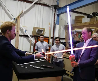 William and Harry’s epic lightsaber duel