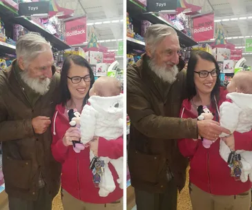 Elderly man buys stranger’s baby a Christmas gift to honour late wife