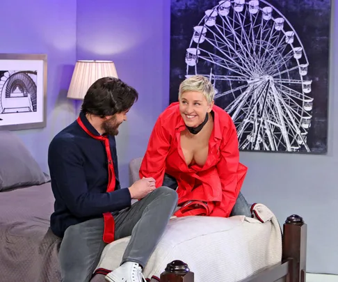 Ellen DeGeneres and Jamie Dornan