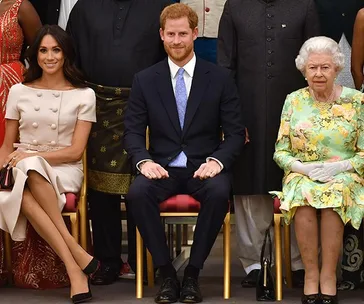 Queen, Meghan, Harry