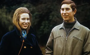 princess anne standing next to prince charles in 1970