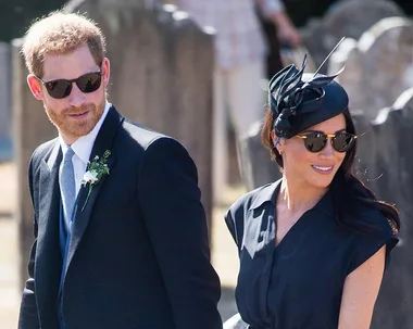 Duchess Meghan was in good spirits as she attended a wedding with Prince Harry on her 37th birthday