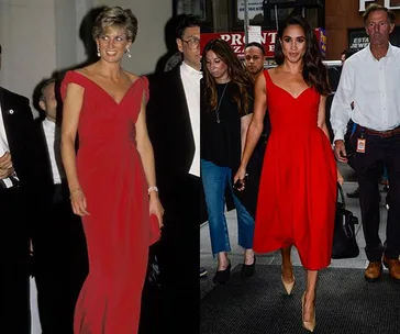 Meghan markle princess diana matching red
