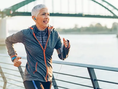 Woman power walking