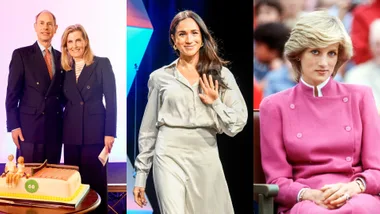A triptych image featuring three different individuals, each in a distinct setting and outfit.