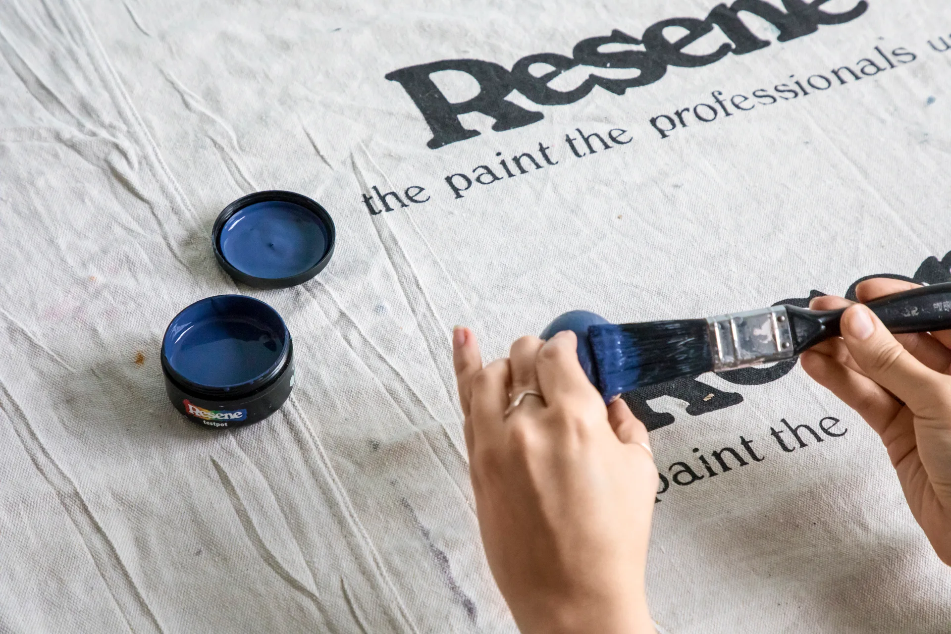 Painting egg blue