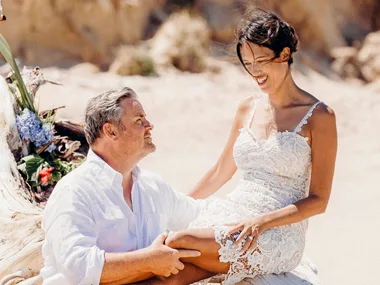 Andrew Saville and Helen Castles at their wedding