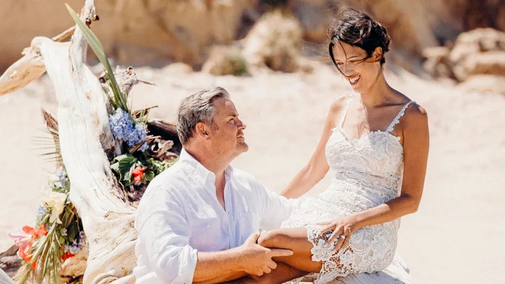 Andrew Saville and Helen Castles at their wedding
