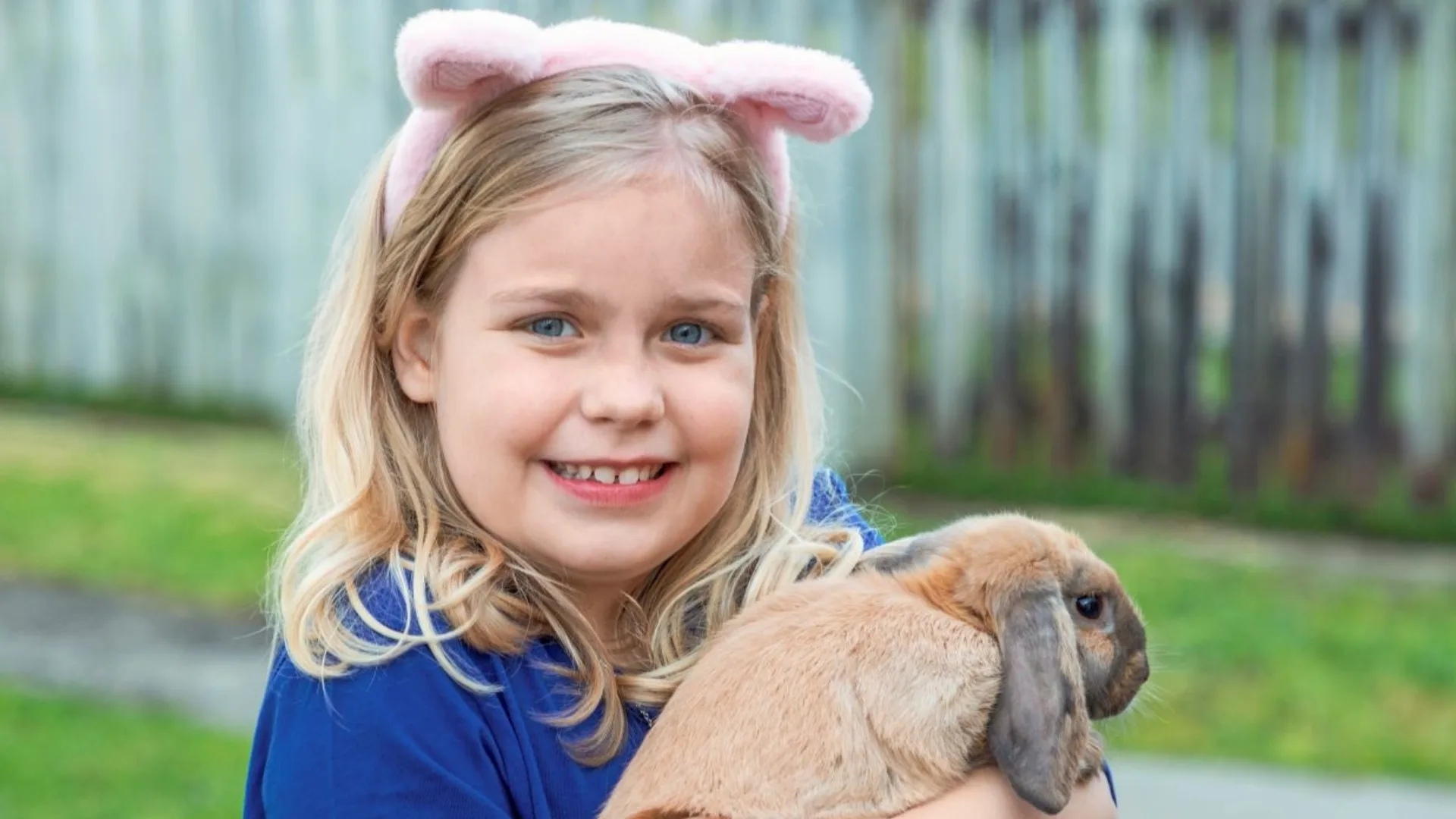 Honour holding a bunny