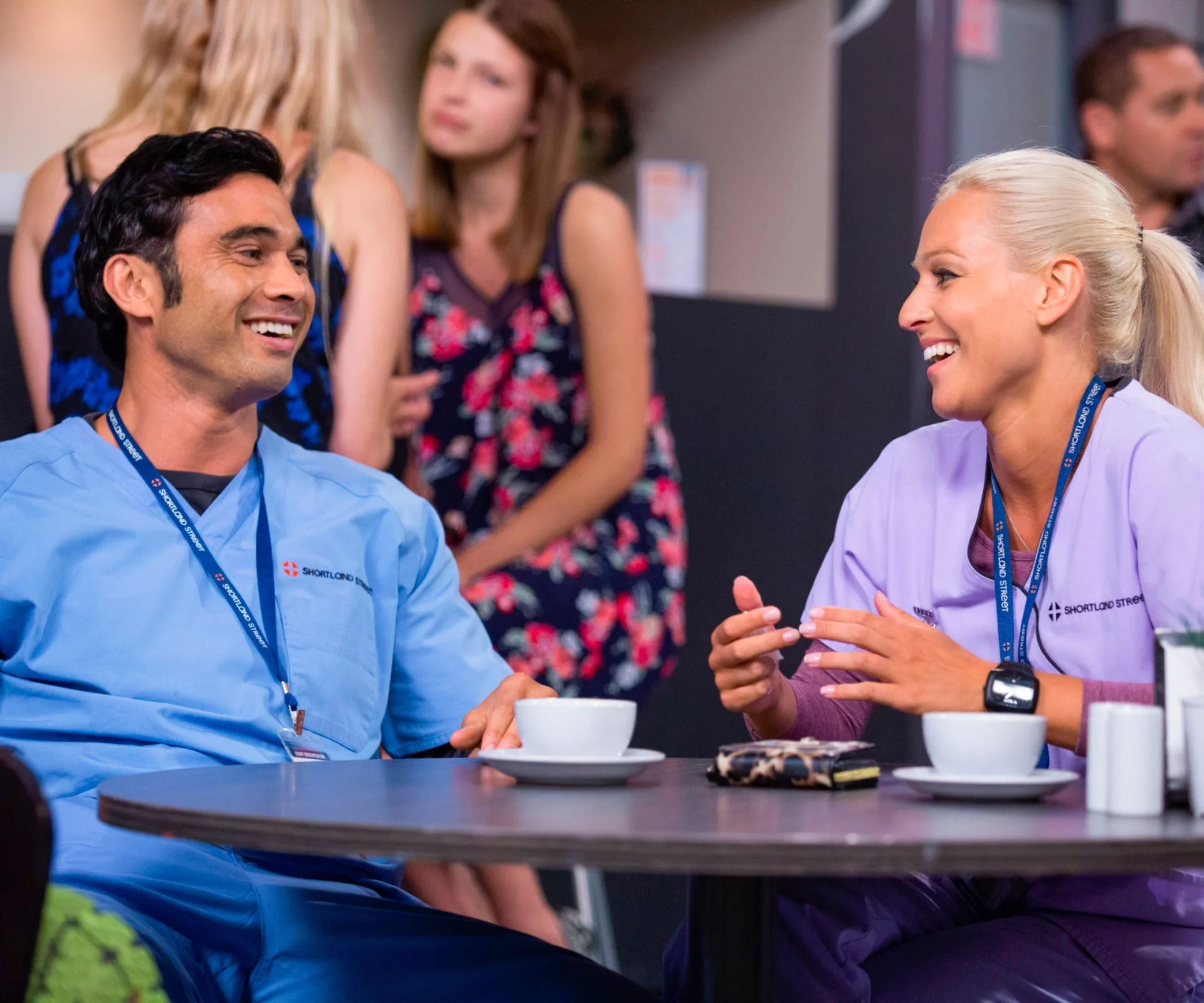 Kerry-Lee and co-star Ben Mitchell acting as Kylie and TK on Shortland Street