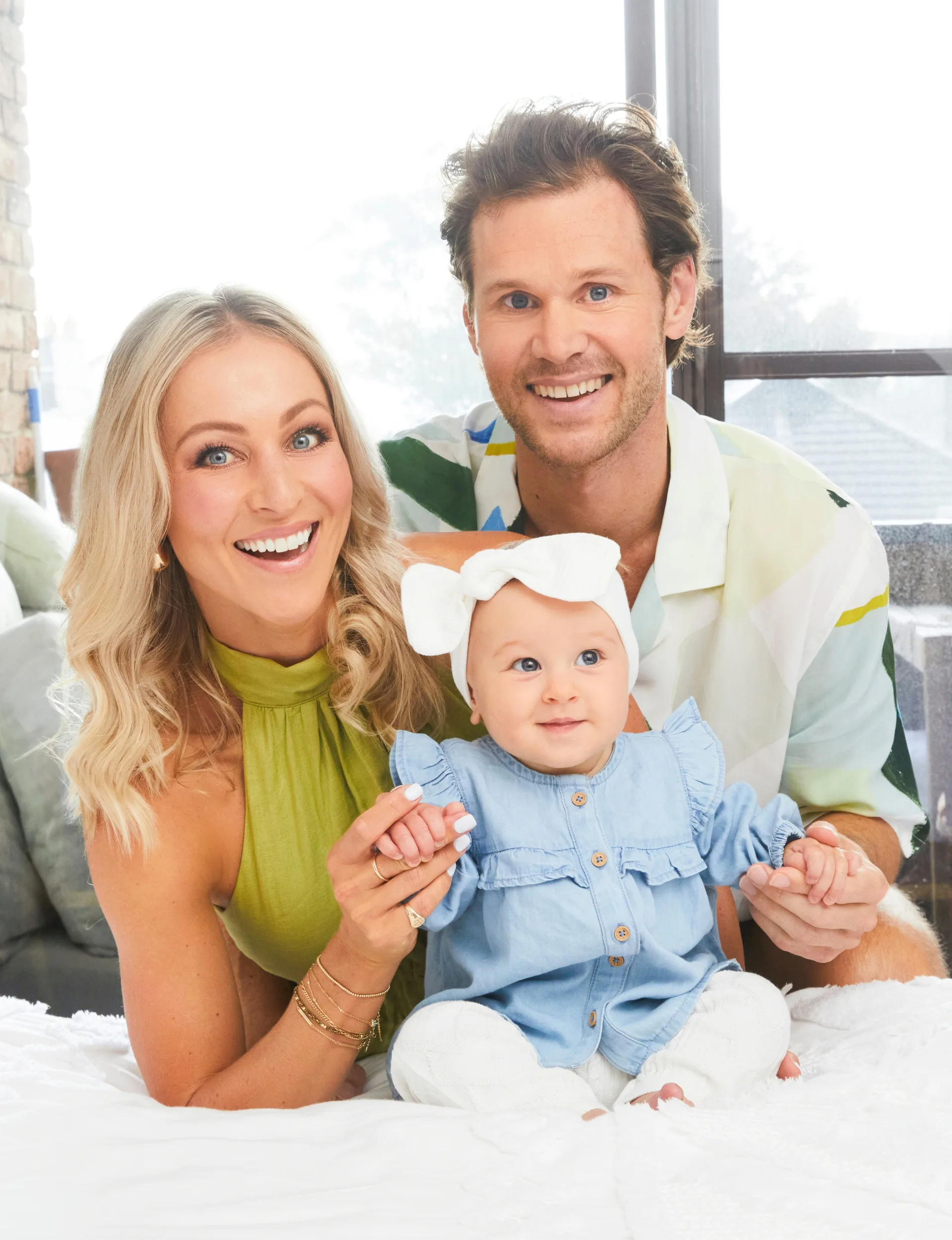 Parents Kerry-Lee and Jono with Andie Lee