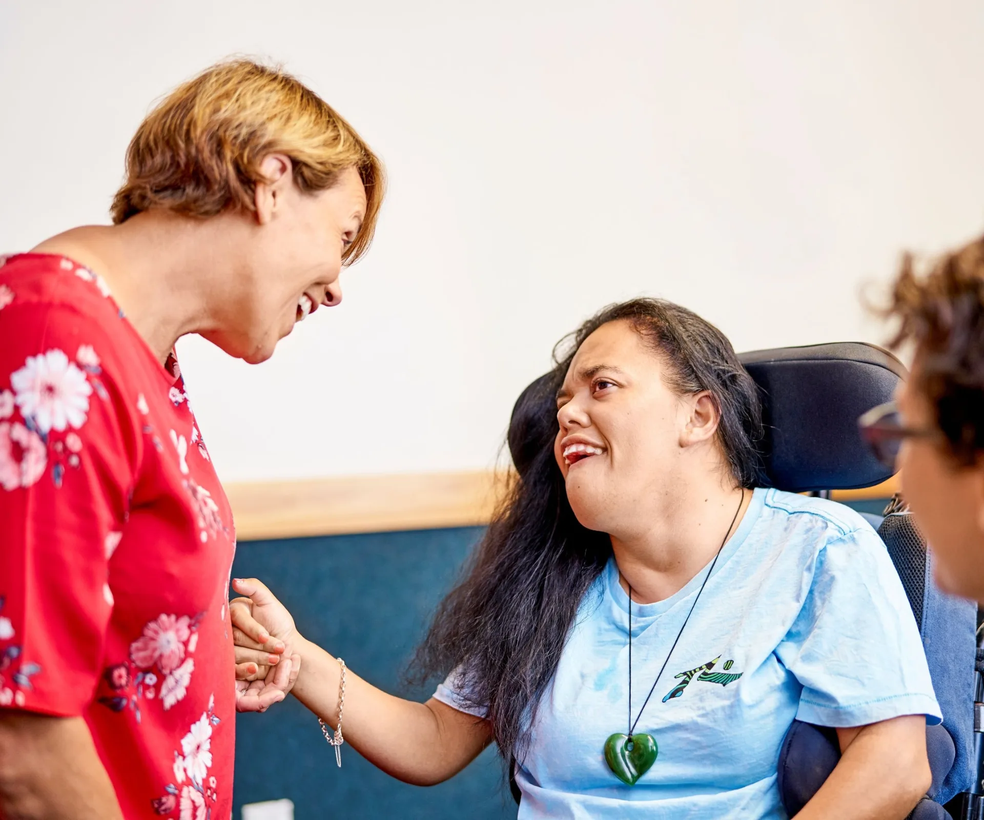 Hinewehi Mohi with Hineraukatauri at music therapy.