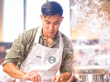 MasterChef contestant David stirring a pot