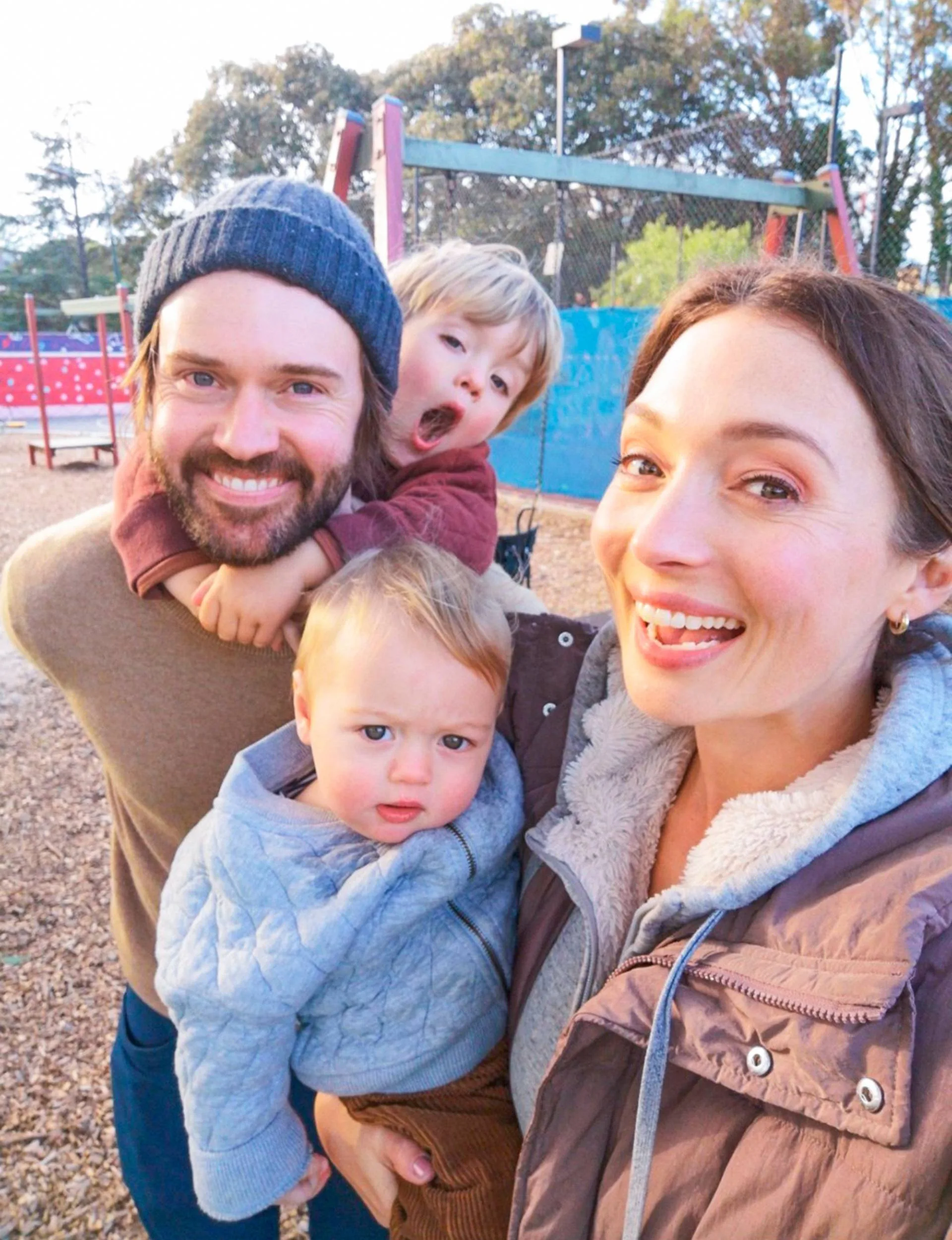 Antonia, Dan, Gus and Freddie at the park