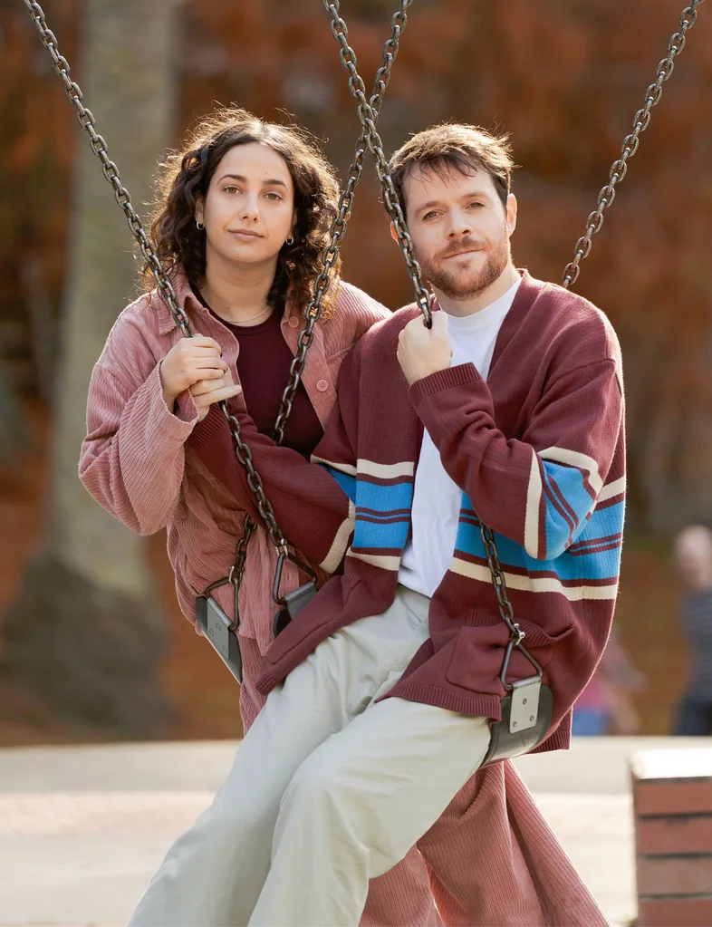 Simone and Paul on swings