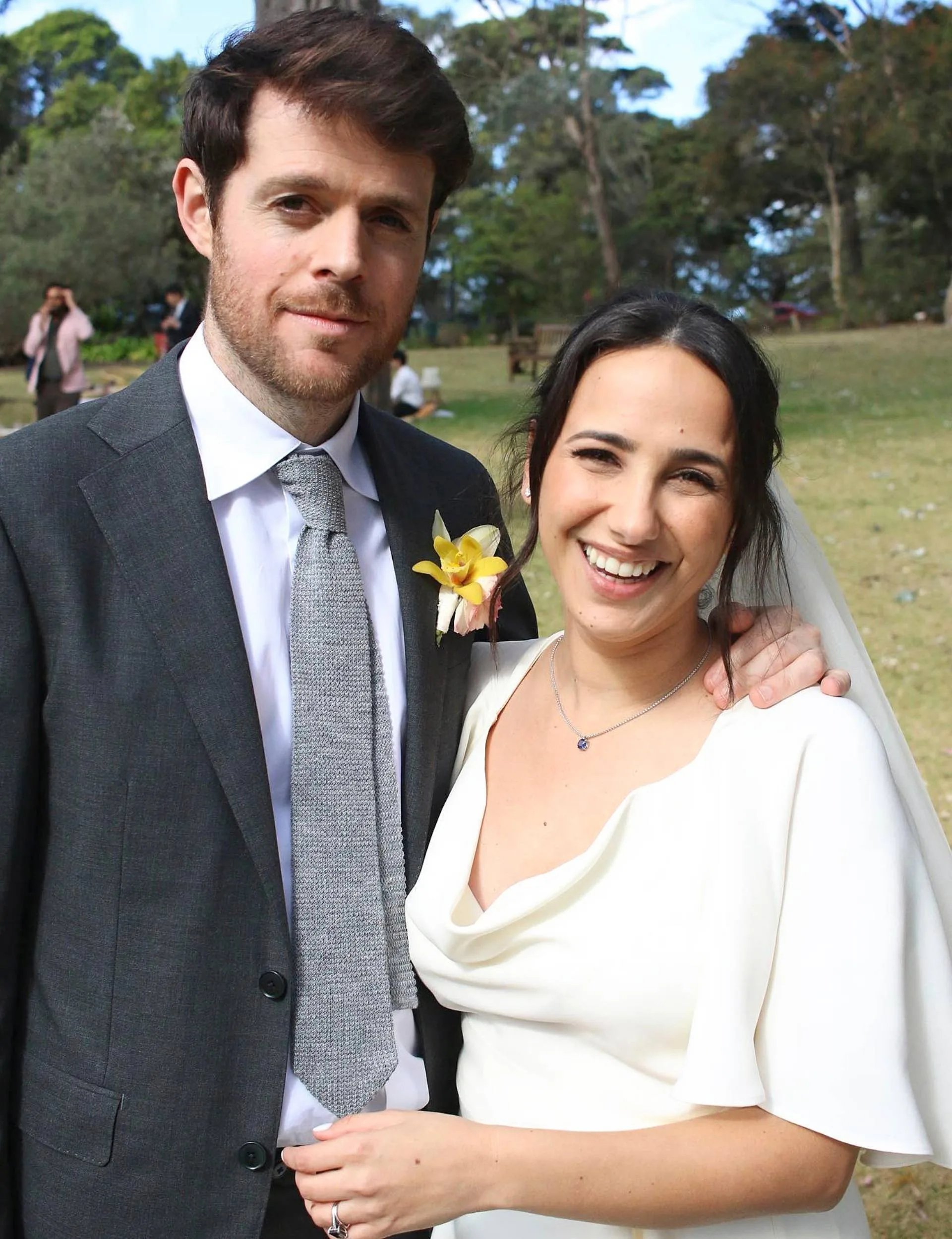 Simone and Paul at the first of their two weddings: the jewish wedding