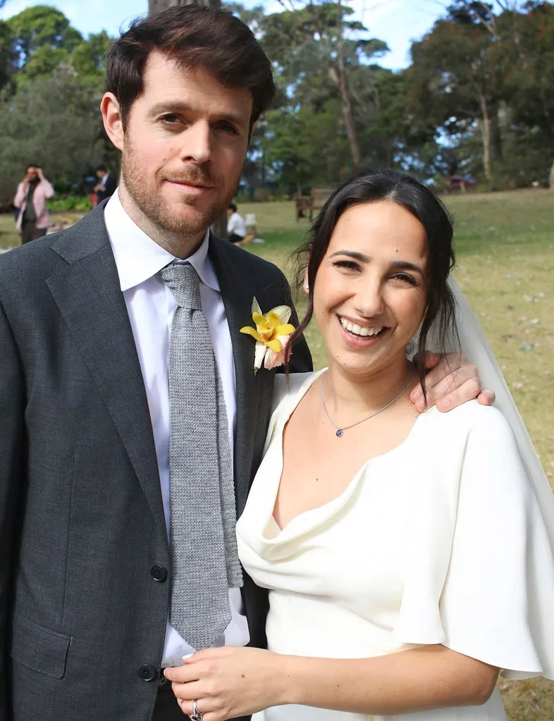 Simone and Paul at the first of their two weddings: the jewish wedding