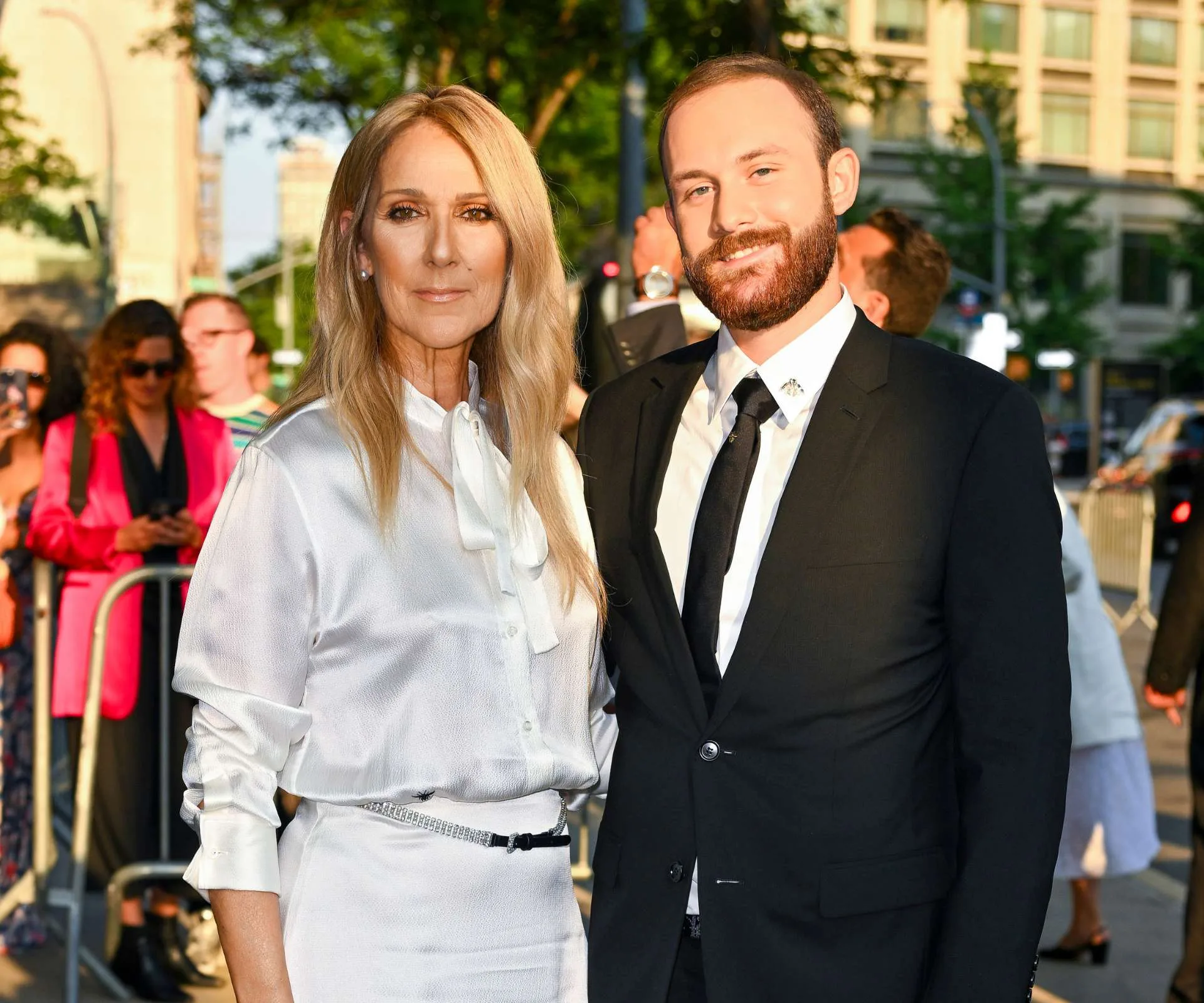 Celine and son René-Charles at the documentary premiere