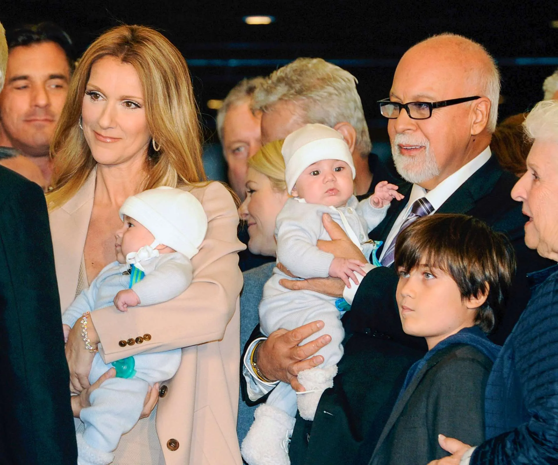 Céline Dion with husband René and their three sons