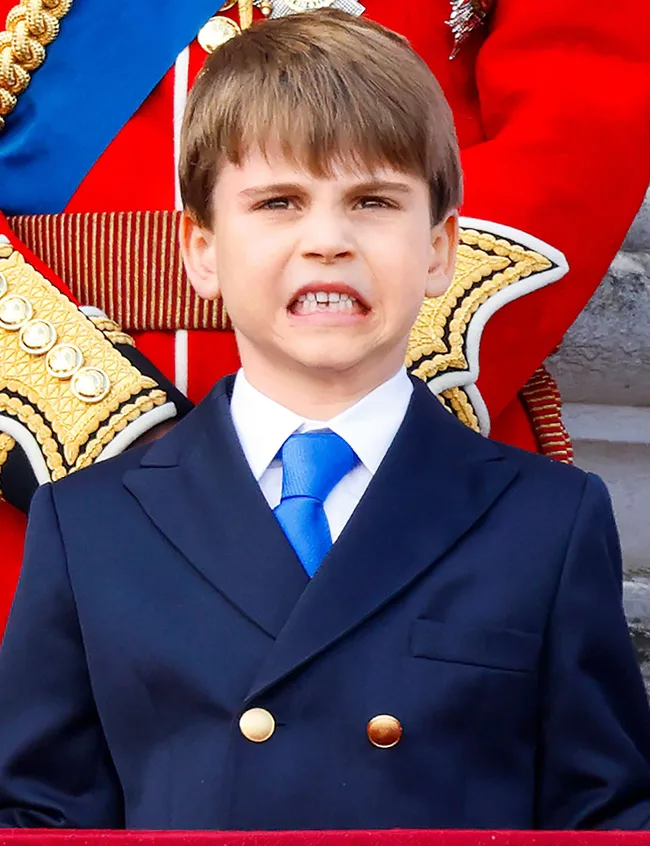 Prince Louie pulling funny faces