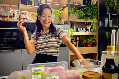 Sachie Nomura in the kitchen