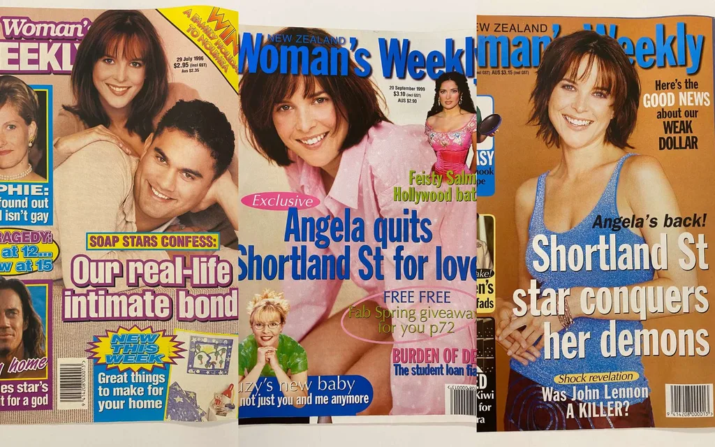 Three New Zealand Woman's Weekly magazine covers with Angela Bloomfield on the covers