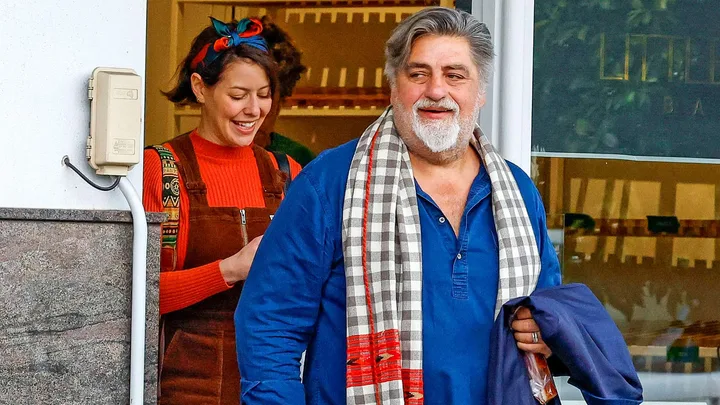 Masterchef stars Sofia and Matt leaving an eatery together
