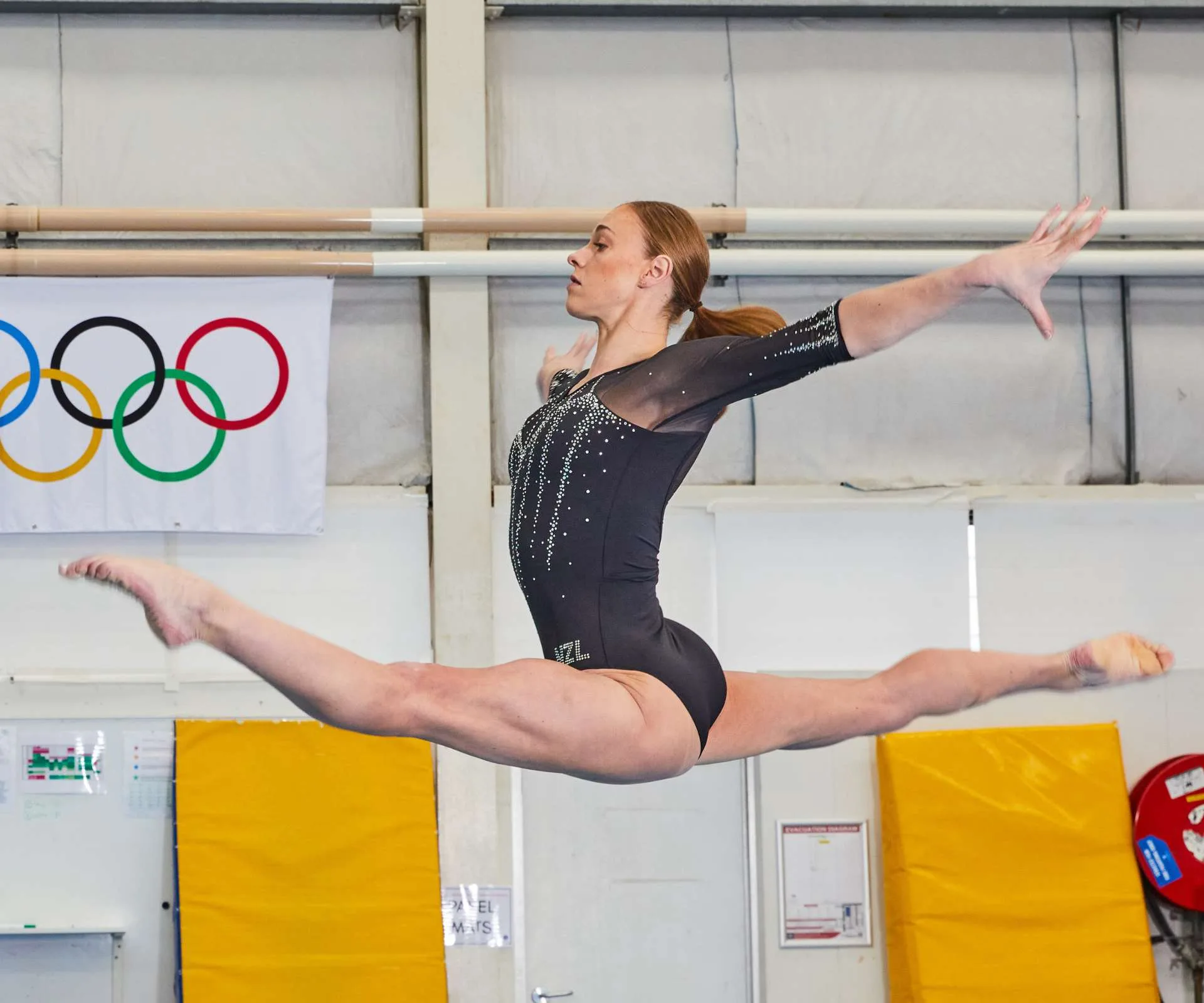 Georgia-Rose leaping across the floor