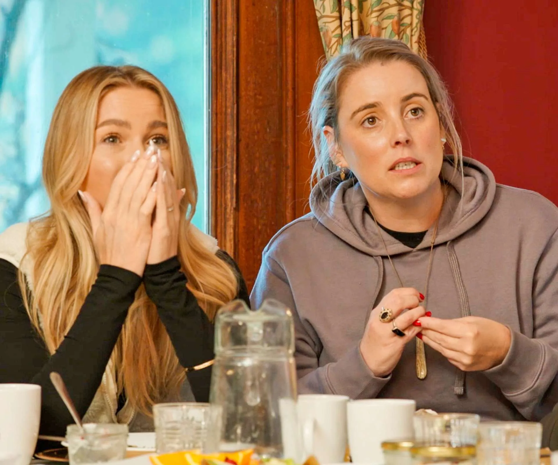 Brittany and Whitney being eliminated on Traitors