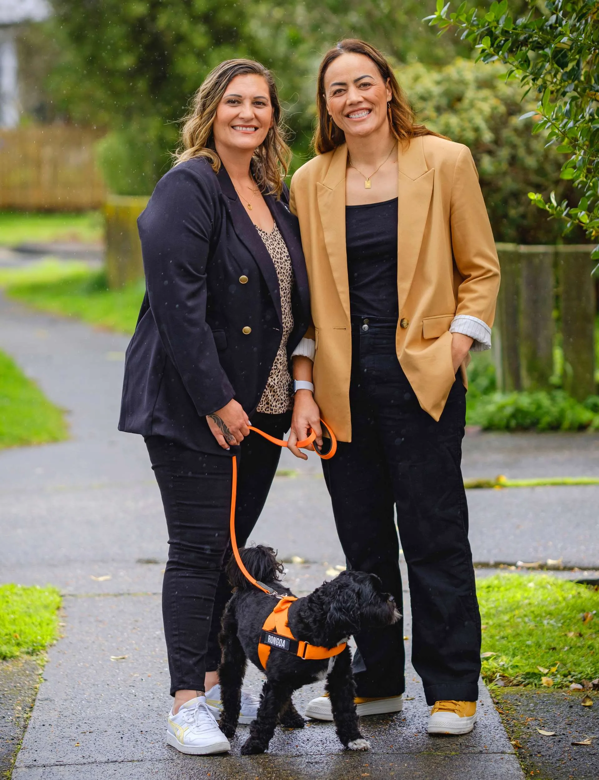 The couple with pooch Rongoa