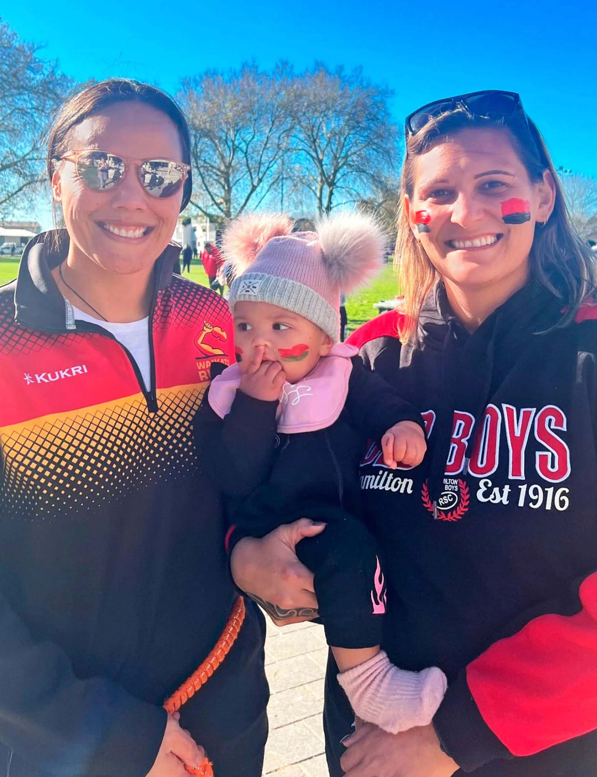 With granddaughter Kelaiah wearing Waikato Rugby colours