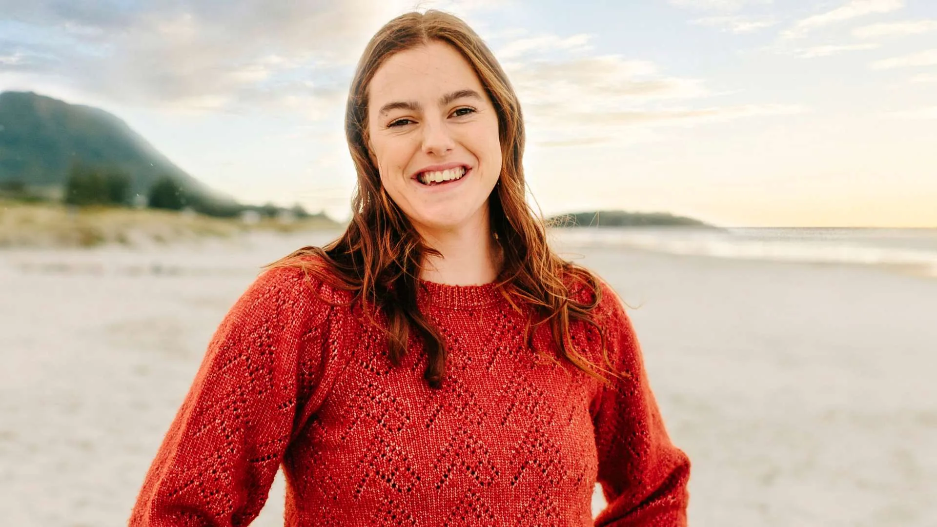 Sarah Tetzlaff smiling on a beach