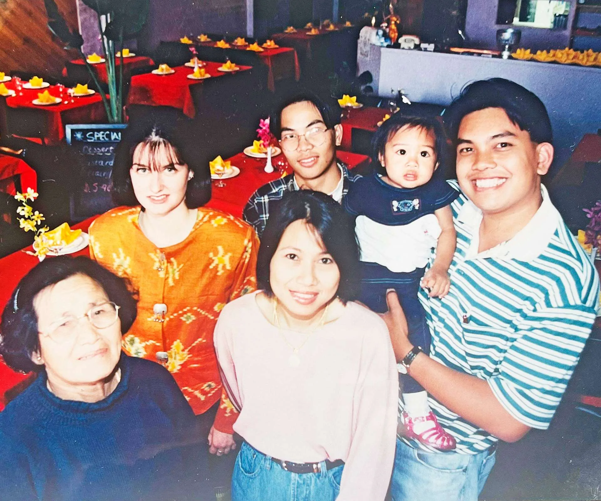 MasterChef contestant Nat in her parents' Thai restaurant when she was a baby