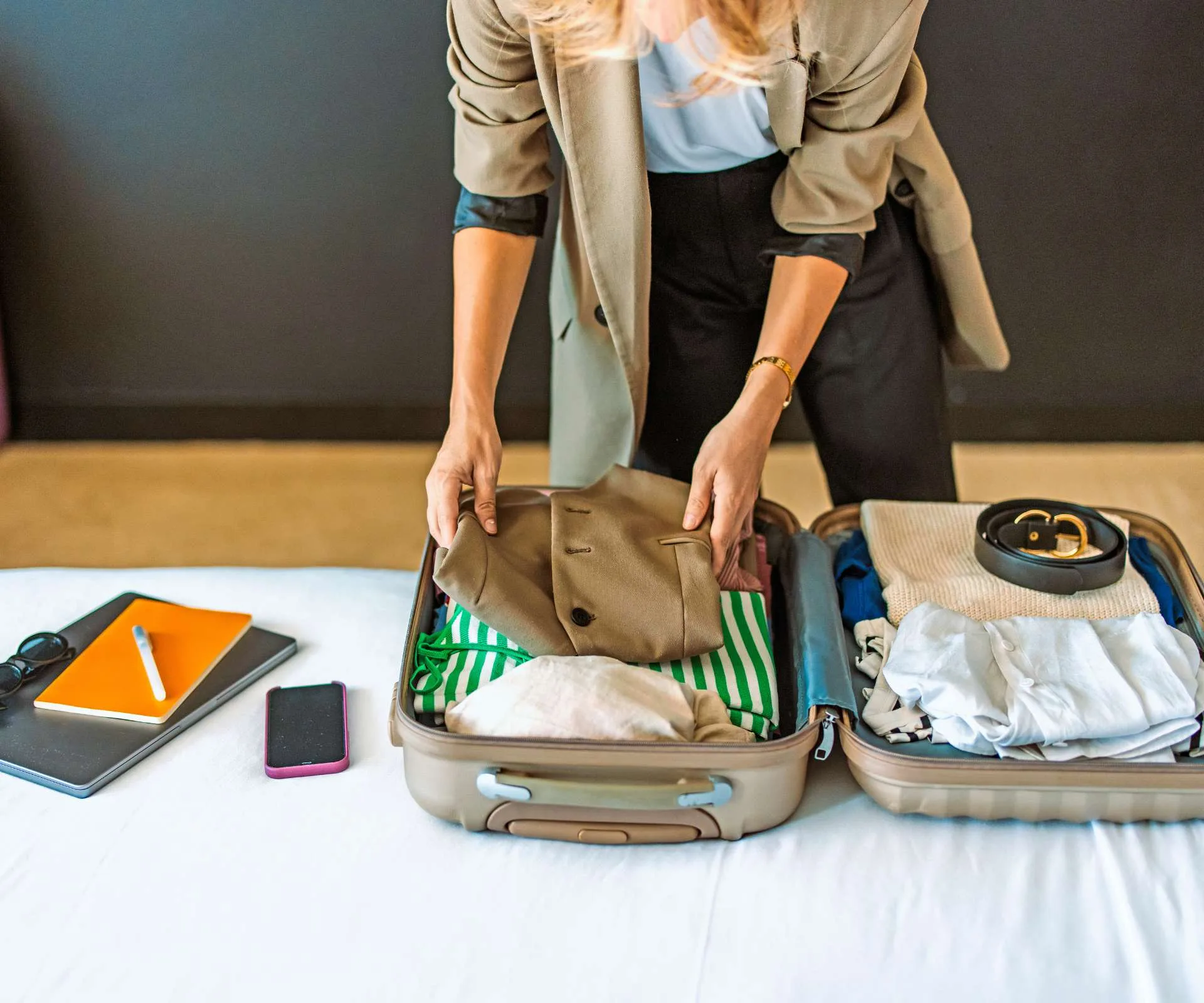 Woman packing her holiday bags