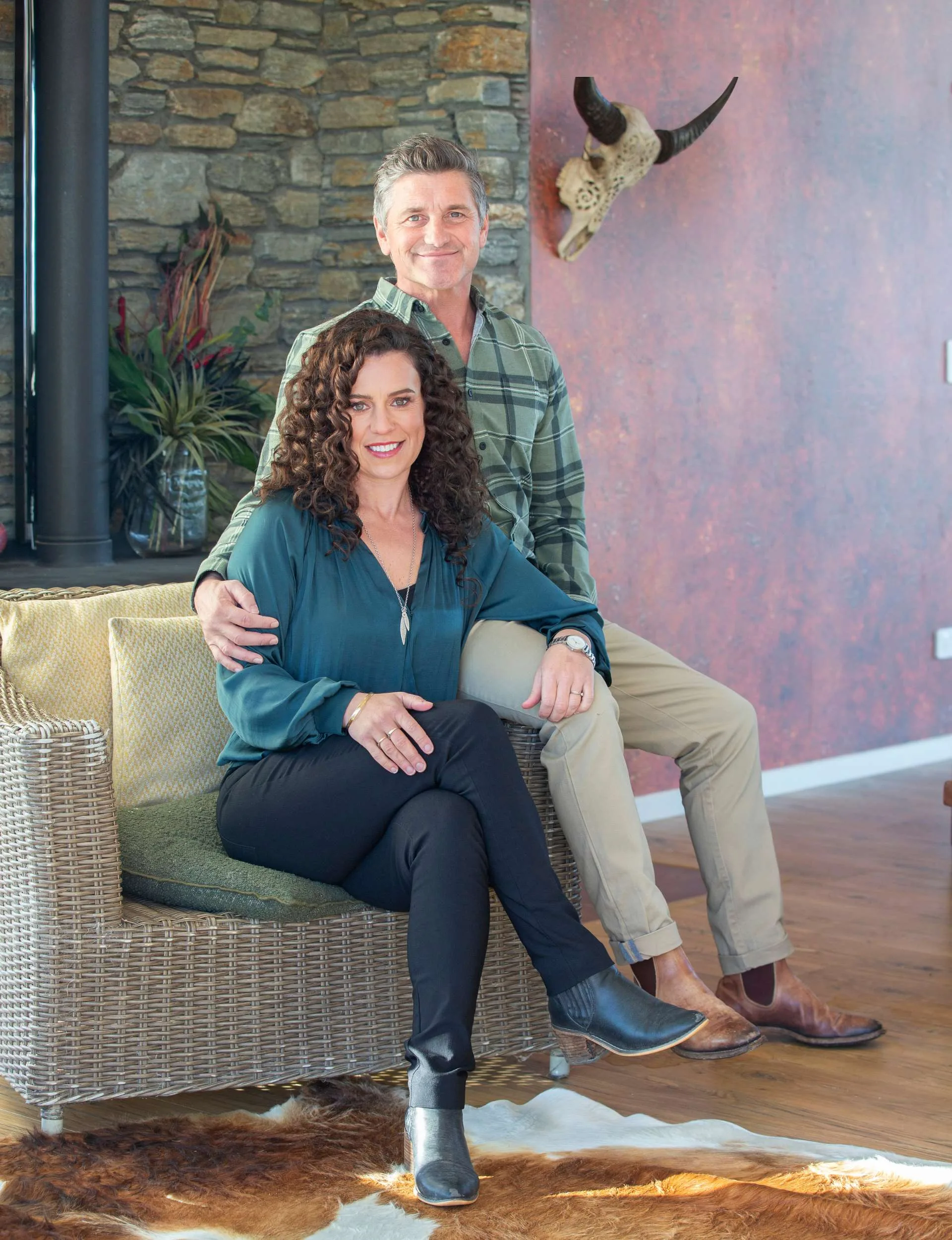 Matt and wife Ellen sitting together in their living room
