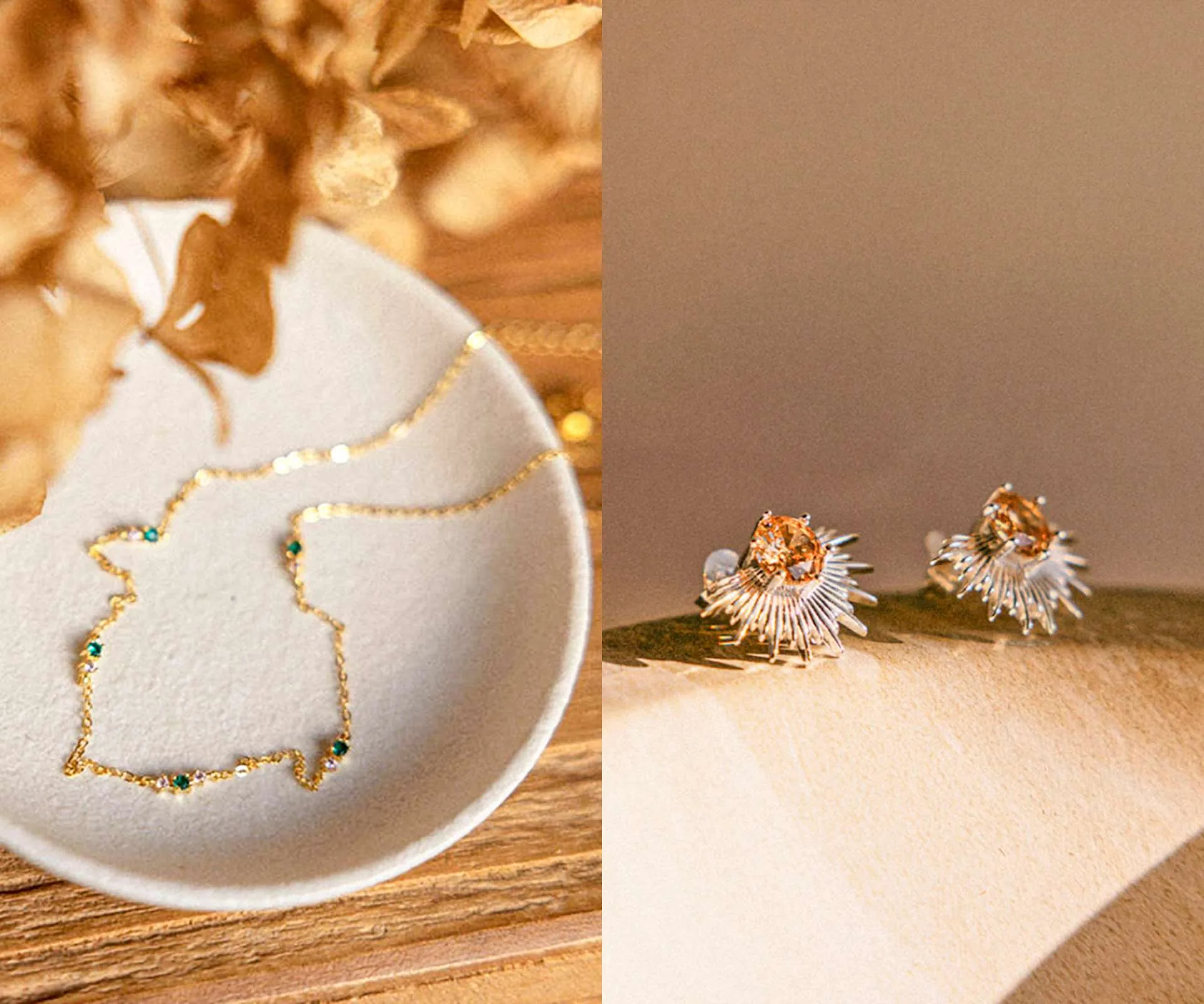 Devon's jewellery laid put for professional photo shoots