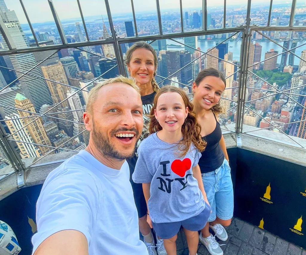 Ben Boyce with his family in the Empire State building