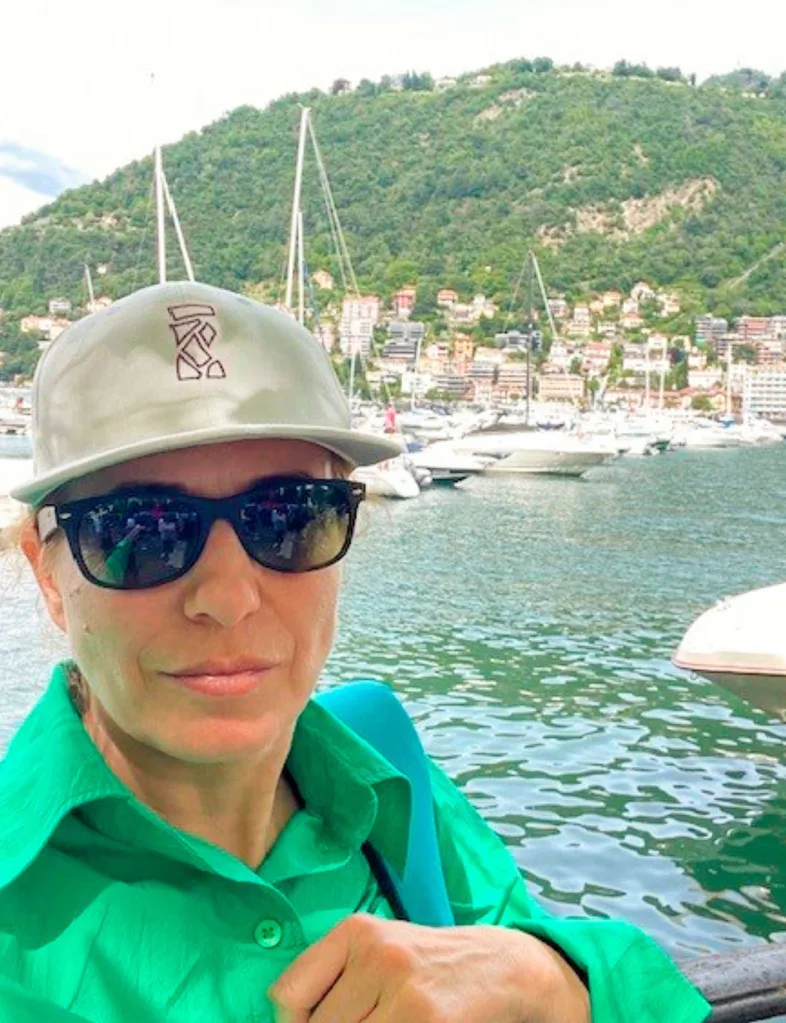 Cristina Ionda on a boat on Lake Como