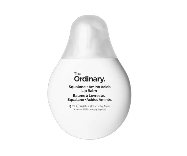 The Ordinary Squalane and Amino Acids lip balm for your in-flight beauty routine