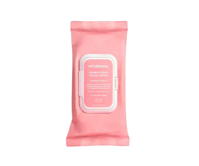 MCoBeauty makeup wipes, perfect for in-flight beauty essentials